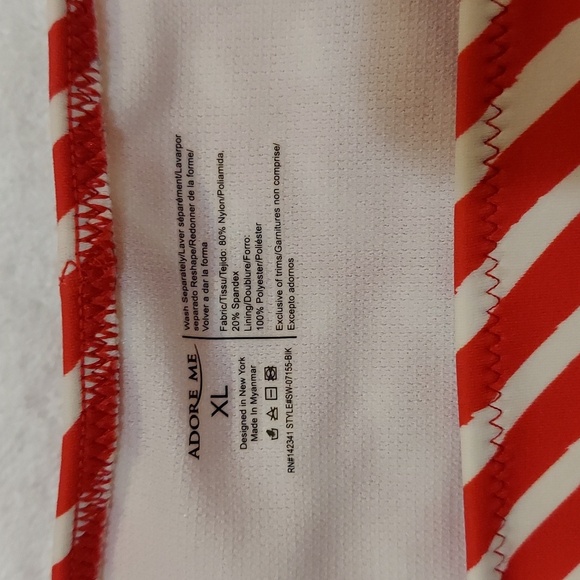 Lovely Adore Me American Flag Two Piece Bikini Size Bottom XL Top 38 D - Picture 4 of 11
